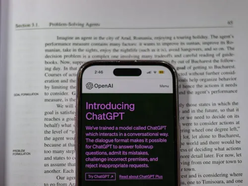 ChatGpt webpage open on Iphone 